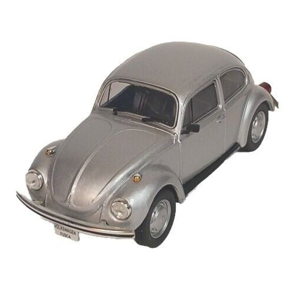 PCT Volkswagon VW Beetle Fusca Diecast 1:43 Vintage Silver Good Condition